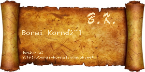 Borai Kornél névjegykártya