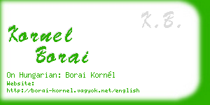 kornel borai business card
